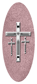 342 D516-517-SL-SH-OR Silver 3 Crosses Shimmer Orchid